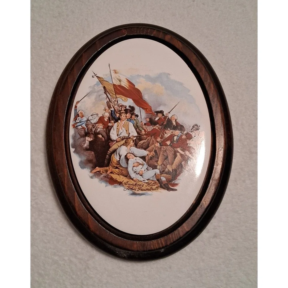 Genuine Vintage Amana‎ Colonies Iowa German Ceramic/Wood Trivet
